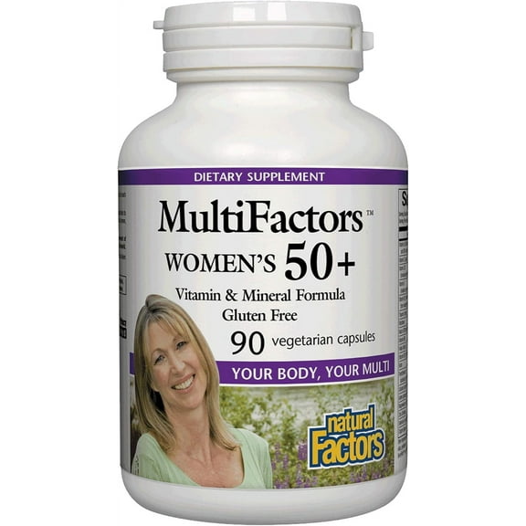 Natural Factors MultiFactors, Women's 50  Multivitamin & Mineral Formula, Dietary Supplement for Nutritional Support, 90 Capsules