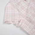 thumbnail image 6 of XIAOCHA Women's Plaid Print Button Down Shirt Short Sleeve Fitted Oktoberfest Casual Blouse, 6 of 8