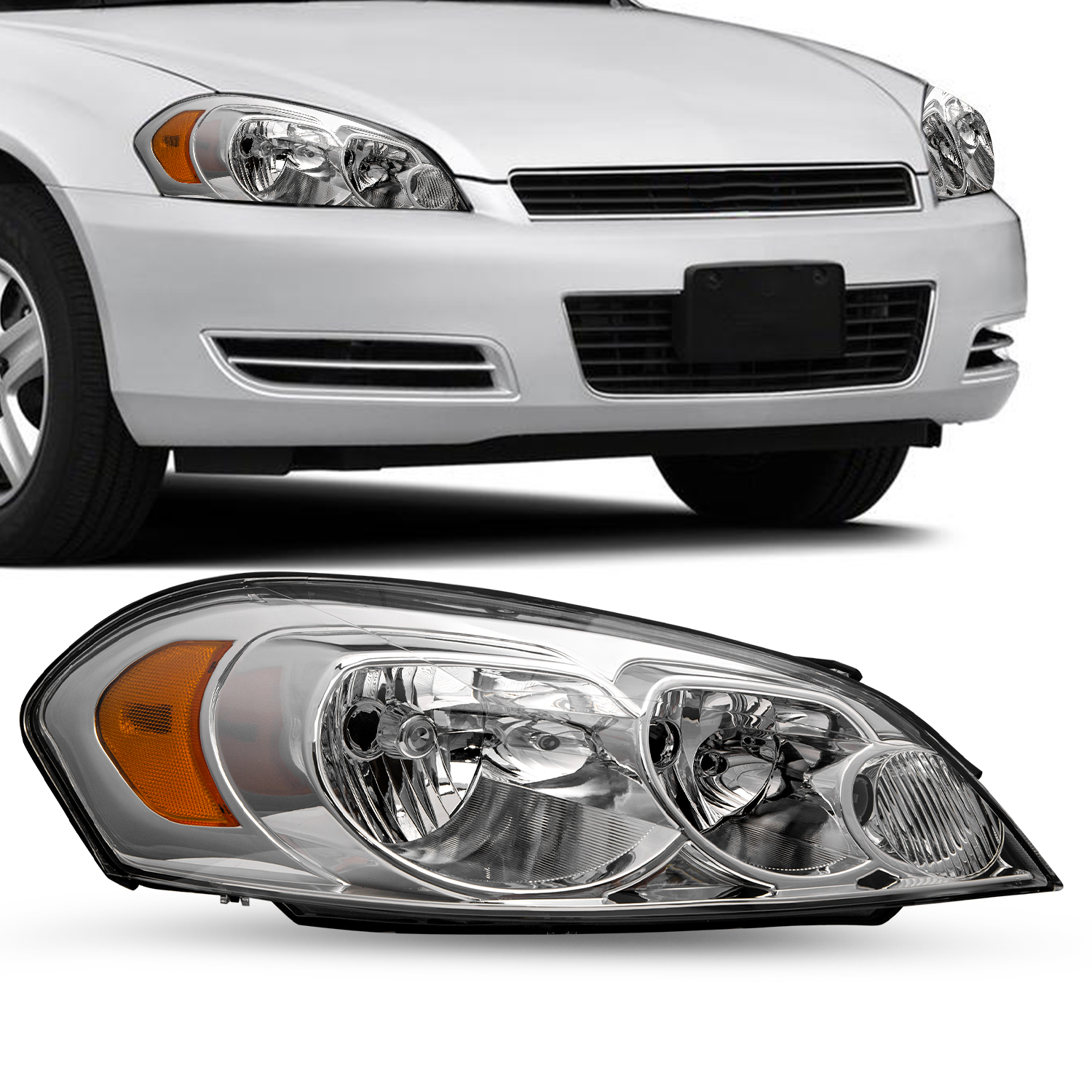 For 06-13 Chevy Impala 06-07 Monte Carlo Chrome Passenger Right Side Headlight