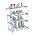 thumbnail image 3 of Advancent Zapatero de 4 niveles, organizador de zapatos de acero inoxidable multicapa, estante de almacenamiento para puerta de entrada, azul Almacenamiento y organización del hogar azul 4 capas Advancent HA003484-06, 3 of 6