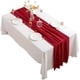thumbnail image 1 of Heytea Camino de mesa de gasa rojo vino, mantel de 27 x 120 pulgadas de largo, mantel de boda transparente para banquetes de fiesta, mesa nupcial para el hogar, arcos, mesa para pa, 1 of 5