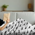 thumbnail image 3 of Dog Lover Soft Flannel Fleece Throw Blanket, Monochrome Dachshund Silhouettes Breed Dog Domestic Canine Pattern Active Pet, Cozy Plush for Indoor and Outdoor Use, 50" x 60", Black White, by Ambesonne, 3 of 5