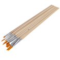 8pcs Flat Paint Brushes Set Nylon Hair Wooden Handle for Watercolor