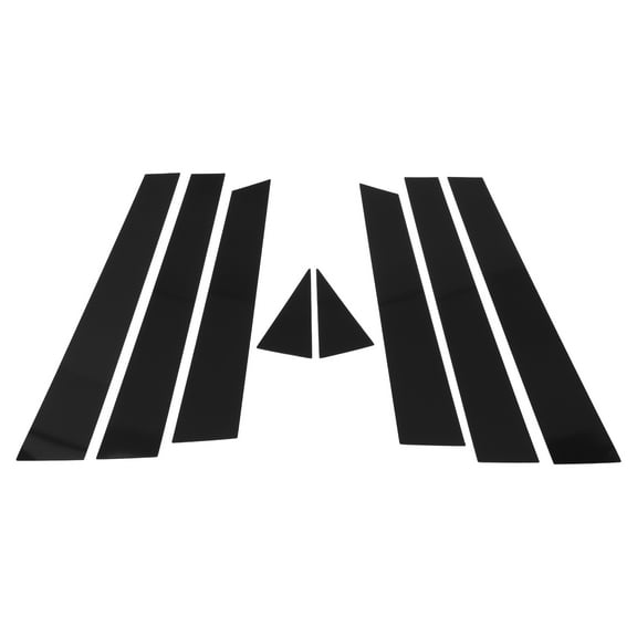 Unique Bargains 8 Pcs Door Pillar Window Trim for Nissan Murano 2009-2015 Black