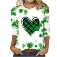 thumbnail image 1 of lcziwo T-Shirts de la Saint-Patrick pour Femmes Imprimé Vert Top Graphique Trèfle Irlandais Manches 3/4 Tops Printemps 2024 Blouses Col Rond Tunique Chanceuse T-Shirt Grande Taille,S-5TG TG, 1 of 3