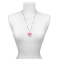 thumbnail image 3 of Delight Jewelry Acrylic 1" Hot Pink Heart Silvertone Always My Sister Bar Charm Necklace, 23", 3 of 4