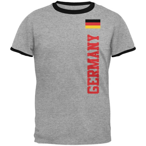 World Cup Germany Mens Ringer T Shirt Heather-Black MD