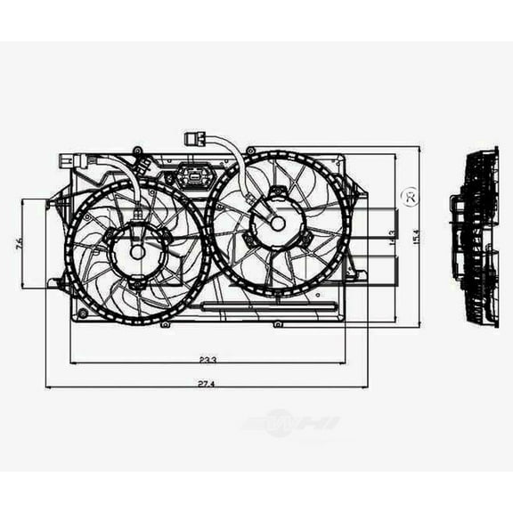 Dual Radiator and Condenser Fan Assembly Fits select: 2003-2004 FORD FOCUS
