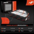 thumbnail image 2 of shiyou-A-Premium Engine Air Filter Compatible with Hyundai Genesis Coupe 2010 2011 2012 V6 3.8L Rigid Panel, Replace# 281132M010, 2 of 4