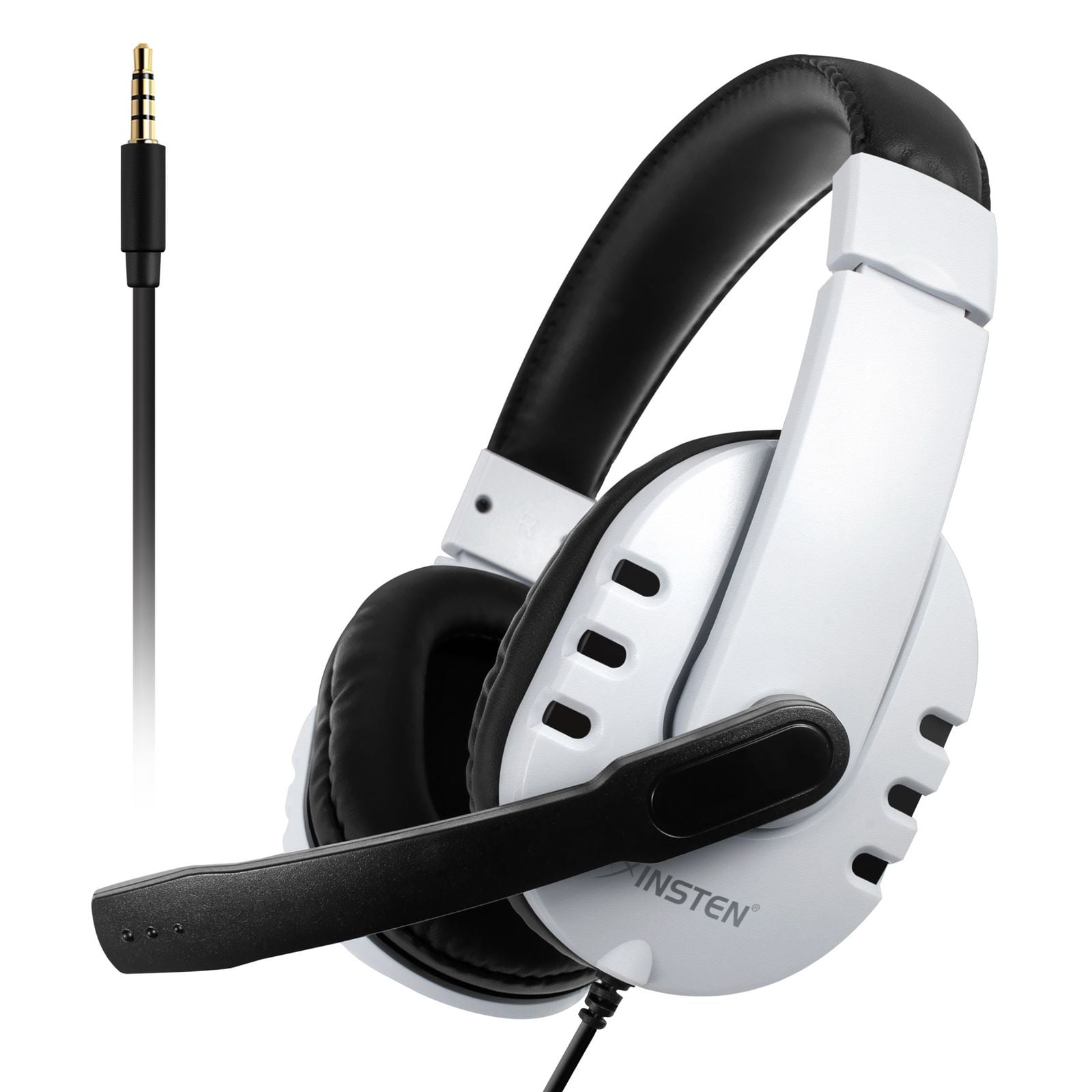 steekpenningen patroon kort Insten - 3.5mm PC Gaming Headset with Microphone, Compatible with PS5, PS4,  Xbox One, Over Ear Wired Headphone, Noise Cancelling, Soft Earmuffs, White  - Walmart.com