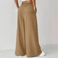 thumbnail image 4 of LEKWK Wide Leg Pants Woman High Waisted Drawstring Casual Pants with Pockets Loose Fit Comfy Palazzo Pants Spring Summer Fashion Outfits, 4 of 5