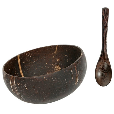Soimiss Coconut Bowl with Spoon Made of Synthetic Material for Kitchen Use Lightweight and Assorted Color