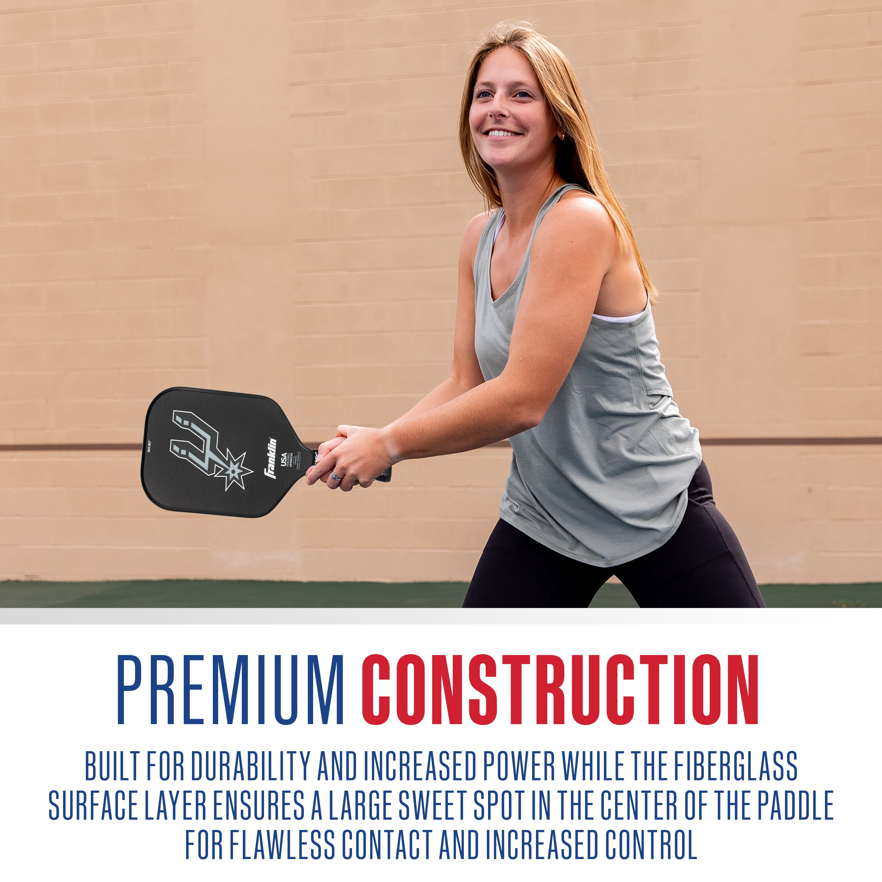 Franklin Sports NBA San Antonio Spurs Pickleball Paddle - Official NBA Team Pickleball Paddles - USAP (USAPA) Approved Premium Quality Pickleball Paddles - Authentic Team Logos + Colors