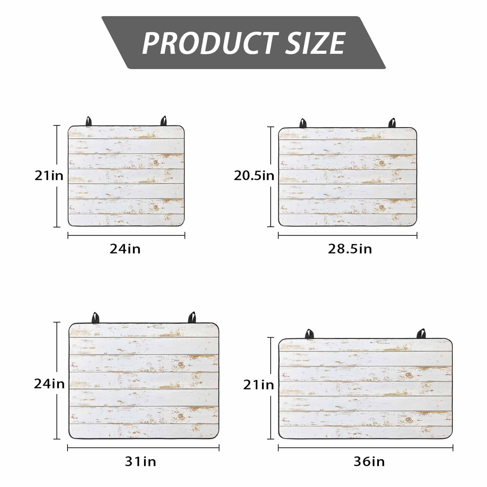 White Wooden Plank Stove Top Cover for Electric Stove, Heat-proof & Non Slip Glass Top Stove Cover Protector, Country Vintage Farmhouse Wood Grain Kitchen Flat Cooktop Rubber Mat 24x21 Inches