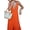 Orange, variant on Women's Buttoned Plunge Midi Cami Dress with Sheer Overlay and Breathable Fabric 95% Polyester 5% Spandex for Summer