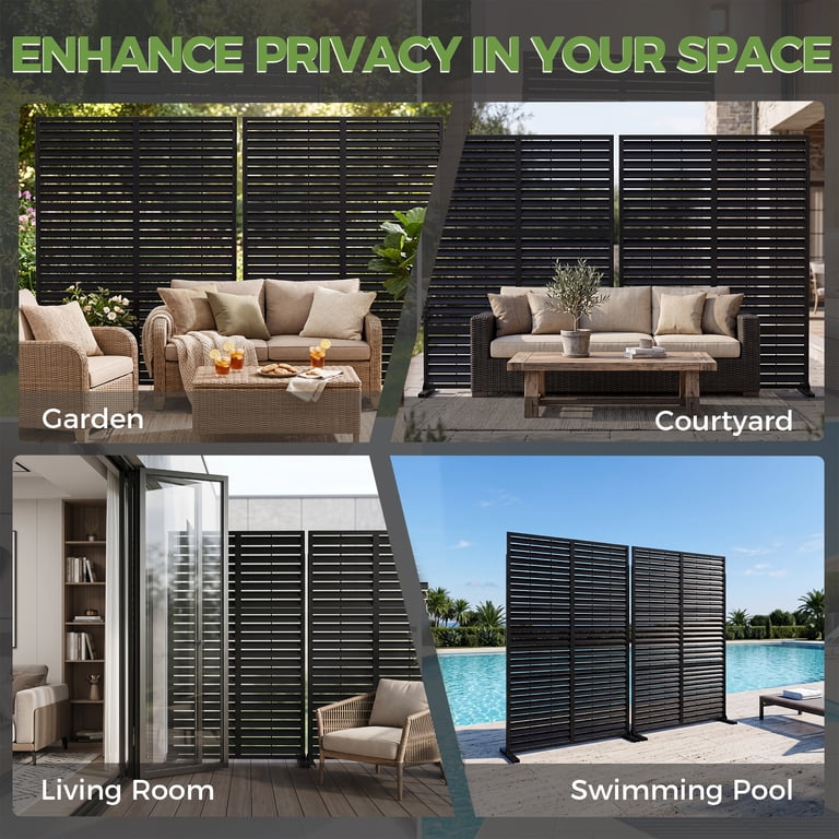 FOOWIN Metal Privacy Screen, Decorative Galvanized Steel photo 5