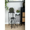thumbnail image 3 of DecMode Contemporary Iron Plantstands, Black 28"H, Set of 3, 3 of 15