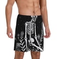 thumbnail image 2 of Fotbe Vintage Black white Plant skull Pantalones Cortos de Pijama para Hombre, Ropa de Dormir, Pantalones de Pijama Cortos para Hombre-Small, 2 of 6