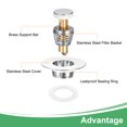 thumbnail image 3 of Uxcell Bathroom Sink Stopper for 1.06"-1.61" 50x27mm Stainless Steel Sink Plug Anti-Backflow Sink Filter, 3 of 6