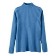 thumbnail image 5 of Women's Ribbed Knit Turtleneck Sweater 2025, Fall Winter Slim Fit Long Sleeve Pullover Top, Stretchy Comfortable Basic Layering Piece for Daily Wear, Office, Dating and Vacation Outfits Blue S, 5 of 5
