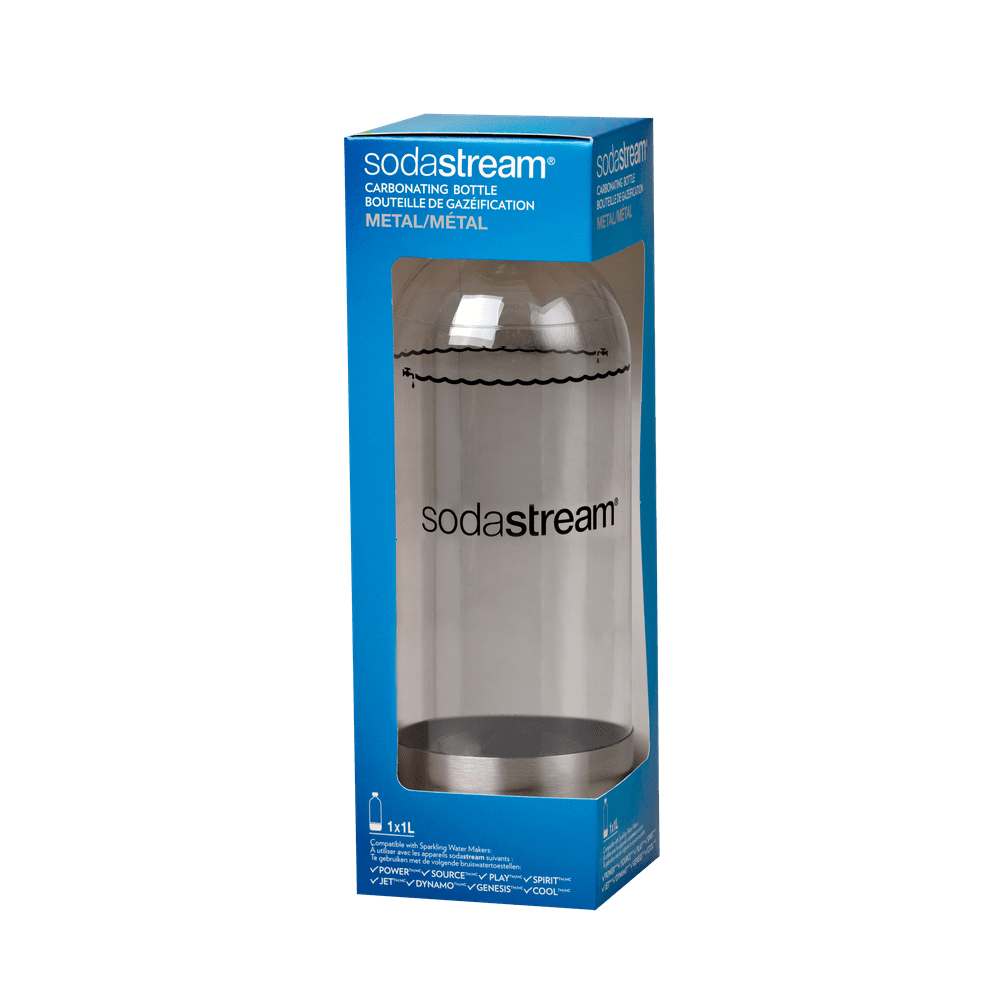 SodaStream 1 Liter Carbonating Bottle Single, Metal