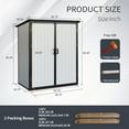 thumbnail image 3 of Remise de Rangement Extérieure 5x3 Pi, Armoire de Rangement de Jardin en Résine Imperméable avec Portes Doubles Verrouillables, Coffre Utilitaire Toutes Saisons pour Patio, Balcon et Cour Arrière, Noir Ruiboury mmiretheB(精场景型):, 3 of 7