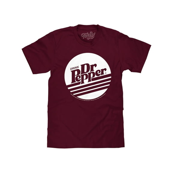 Tee Luv Men's Retro Drink Dr Pepper 80s Logo Shirt (S)