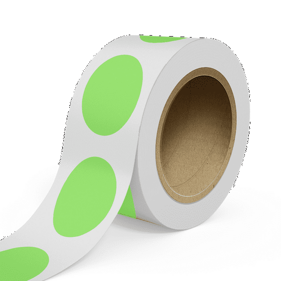 JAM Paper Standard Label Rolls, Oval, 3 x 4, Neon Green, 125 Labels/Roll