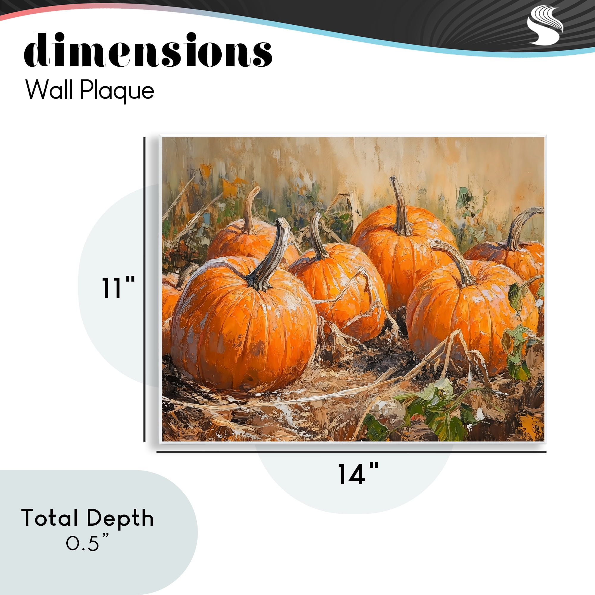 Stupell Industries Pumpkin Patch Autumn Harvest Scene Wall Plaque Art, design by Nini Art