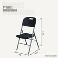 thumbnail image 2 of New Home Era Commercial Grade Folding Chair - Metal Frame Heavy Duty Black Foldable Plastic Chair - for Home, Office, Wedding, Party, Indoor, and Outdoor Events - Pack of 3, 2 of 7