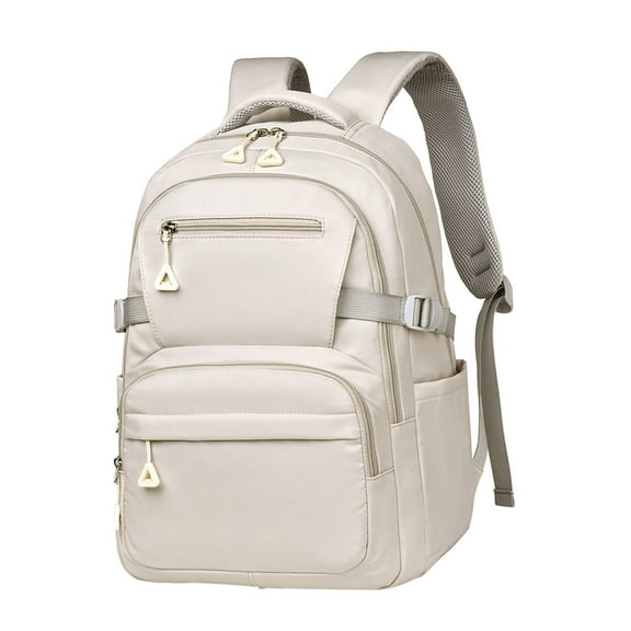 School Backpack for Teen College Bookbag for Women Stylish Large-Capacity & Durable Book Bag Travel Back Pack (Beige)