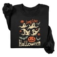 thumbnail image 3 of IDOCLOTHES Halloween Sweatshirt Women Long Live Pumpkin Spooky Ghost Fall Outfits 2026 Trendy Graphic Going Out Tops Womens Fashion Clothing Black, S, 3 of 5