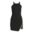 thumbnail image 3 of Planet Gold Clothing Women's Rhinestone Trim Dress with Asymmetric Hem, Sizes XS-XXXL, 3 of 5
