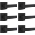 thumbnail image 1 of Serrures de Porte de Passage avec Rosace Carrée pour Porte Intérieure, Couloir Ou Garde-Robe, Levier de Porte Sans Clé à Fini Mat, Poignée de Porte Réversible Robuste, 1 of 7