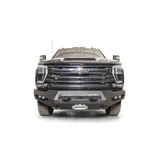 Fab Fours Bumper CH24-X6151-1 Matrix Series; One Piece Design; Direct Fit; Mounting Hardware Included; Without Grille Guard; With Integrated D-Ring Mounts; Powder Coated Matte Black Steel