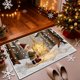 thumbnail image 4 of Seyotauo Christmas Decor 3D Stereoscopic Embroidery Carpet - 24 x16 inch Polyester Xmas Decor Indoor Outdoor, Absorbent Nonslip Dirt Proof Washable Foot Mat for Entryway Kitchen Bathroom Porch Patio, 4 of 6