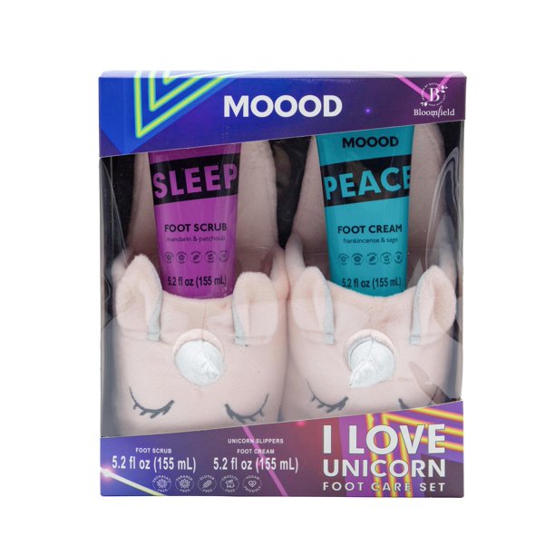 Bloomfield I Love Unicorn Imitation rabbit fur slippers Foot Care Set