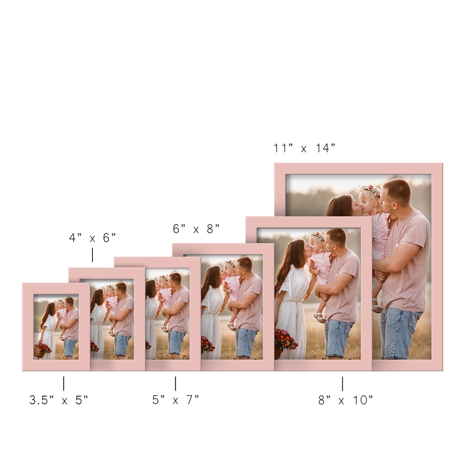Modern 3.5 in. x 5 in. Pink Picture Frame (Set of 2)