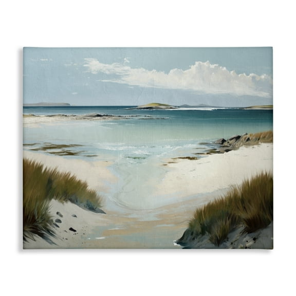 Stupell Industries River Tide Seascape Nautical & Beach Painting Wrapped Canvas Art Print Wall Art, 20 x 16