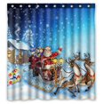 thumbnail image 3 of Cortina de ducha de Navidad con ganchos, cortina de baño de tela impermeable, decoración de baño de Navidad Feliz Sencillez, 3 of 5