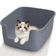 thumbnail image 1 of Arenero Grande para Gatos con Laterales Altos y Entrada Lateral 50 x 40 x 22 cm Profundo antisalpicaduras Ideal para Gatos de Interior Gris, 1 of 8
