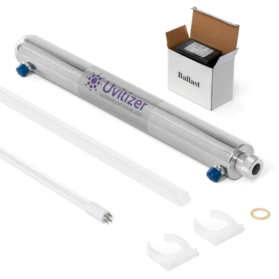Uvitizer Ultraviolet UV Light Bulb Housing with 36” UV-C Bulbs – for Commercial and Whole House UV Water Filtration Systems – 12 GPM