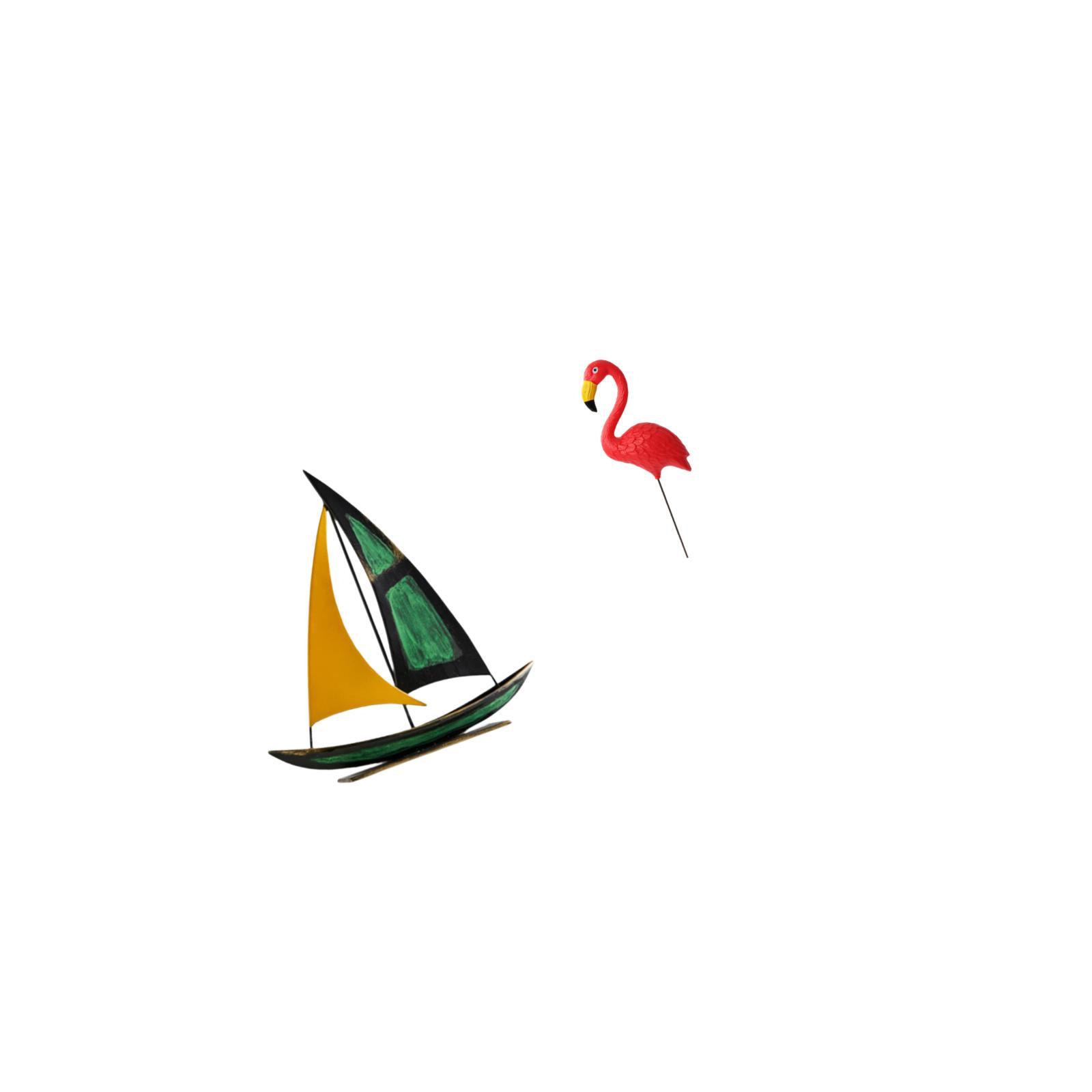 CoudarTitie Iron Sailboat Bird Sculpture Tabletop Ornament Feng Shui Decor Collection Decorative Figurine for Table Centerpiece Desk Bookshelf Yard Art Ornament Fairy Garden Accessories