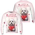 thumbnail image 3 of Happy Valentine's Day Maltese Brings Love Heart All Over Print 3D Sweatshirt Unisex Merch Maltese Dog Lover Gifts Idea - 02028, 3 of 6