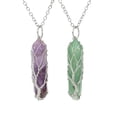thumbnail image 5 of 3 piezas de cristales de cuarzo rosa, collares de cuarzo de aventurina verde, piedras preciosas naturales espirituales, punta de cuarzo, joyería envuelta en alambre para mujeres, 5 of 5