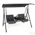 thumbnail image 6 of LAZZO 2-Seat Outdoor Patio Swing Chair, Canopy Porch Swing with Cooler and Removable Cushion, Gray, 6 of 9