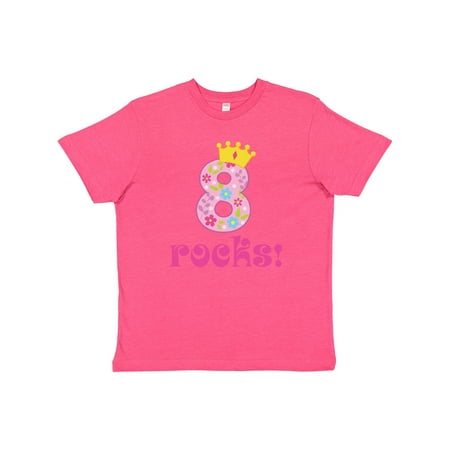 Inktastic 8th Birthday Rocks Girls 8 Year Old Youth T-Shirt