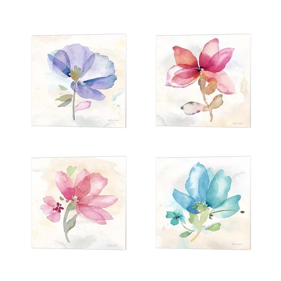Metaverse Cynthia Coulter 'Poppy Single' Canvas Art (Set of 4)