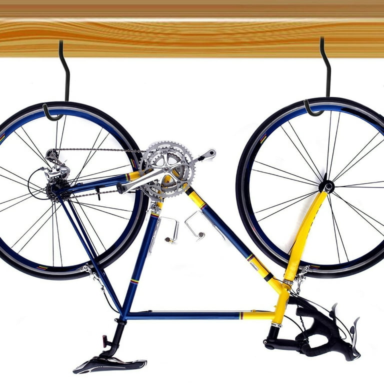 6Pcs Bike Hook Heavy Duty Bike Hanger Bike Storage Hooks with 6 Pcs Bolts  for Garage Wall and Ceiling (Black) 