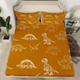 thumbnail image 2 of jejeloiu Dinosaur Dino Wildlife Bed Sheets,Jungle Animals King Sheets,Brown White Sheet Set For Boys Girl,Microfiber Bedroom Decor,4-Piece, 2 of 7